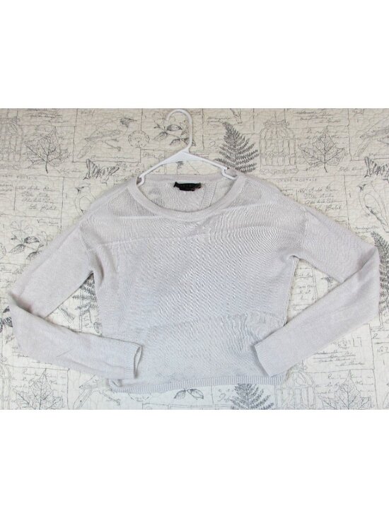 Alice + Olivia Sweaters - EUC Alice + Olivia gray long sleeve 100% line lightweight open back Sweater SZ S